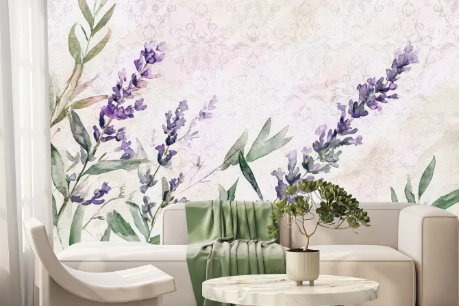 Fototapeta: Malowana lawenda akwarela