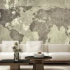 Fototapeta: Malowana mapa świata na betonie