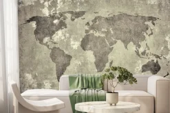 Fototapeta: Malowana mapa świata na betonie
