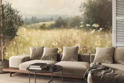 Fototapeta: Malowana polana z kwiatami