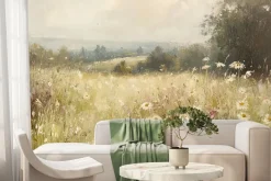 Fototapeta: Malowana polana z kwiatami