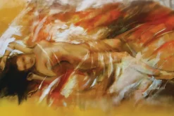 Fototapeta: Malowana subtelna sylwetka kobiety