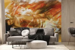 Fototapeta: Malowana subtelna sylwetka kobiety