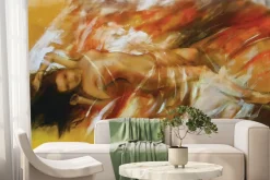 Fototapeta: Malowana subtelna sylwetka kobiety