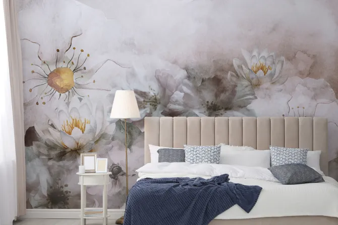 Fototapeta: Malowane akwarelowe dzikie kwiaty