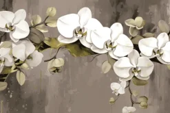 Fototapeta: Malowane białe kwiaty storczyka