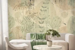 Fototapeta: Malowane dzikie kwiaty na ścianie