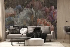 Fototapeta: Malowane kwiaty na tle grunge