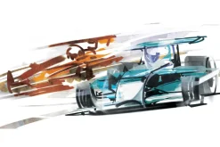 Fototapeta: Malowane sportowe samochody formuła 1