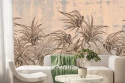 Fototapeta: Malowane tropikalne liście w stylu vintage