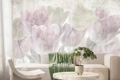 Fototapeta: Malowany bukiet delikatnych tulipanów