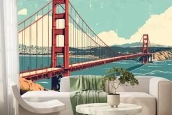 Fototapeta: Malowany most na tle metropolii