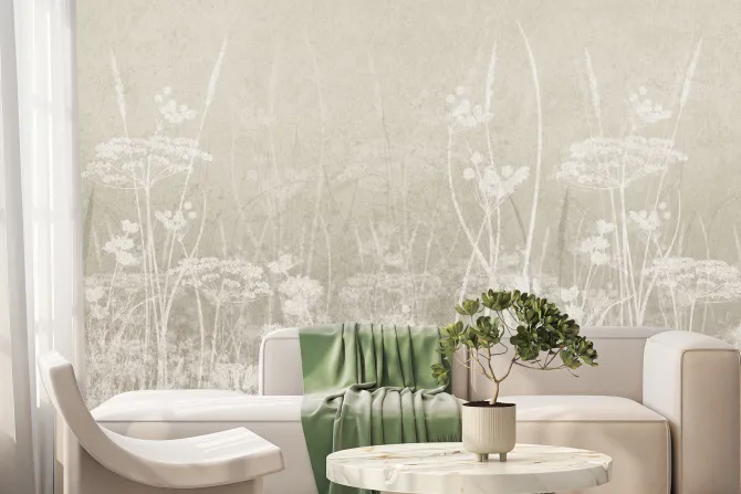 Fototapeta: Malowany wzór pola na jasnym tle