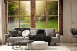 Fototapeta: Malownicza łąka za oknem