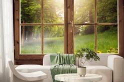 Fototapeta: Malownicza łąka za oknem