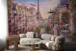 Fototapeta: Malownicza panorama paryża z wieżą eiffla