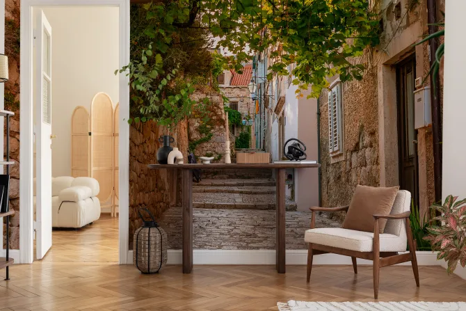 Fototapeta: Malownicza uliczka ze schodami w dubrowniku