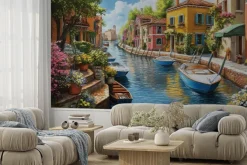 Fototapeta: Malowniczy krajobraz wenecji wśród kamienic