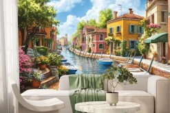 Fototapeta: Malowniczy krajobraz wenecji wśród kamienic