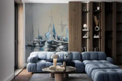 Fototapeta: Malowniczy wzór z żaglówkami na wodzie