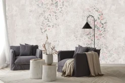 Fototapeta: Mandala na jasnym tle wśród kwiatów