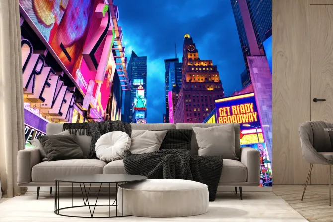 Fototapeta: Manhattan nocą pejzaż miejski