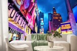 Fototapeta: Manhattan nocą pejzaż miejski
