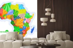 Fototapeta: Mapa afryki. koncepcja map z krajami afryki kolorowa mapa, abstrakcyjny