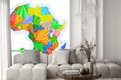 Fototapeta: Mapa afryki. koncepcja map z krajami afryki kolorowa mapa, abstrakcyjny