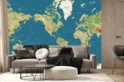 Fototapeta: Mapa świata ameryka środkowa mapa fizyczna. kolory vintage. brak