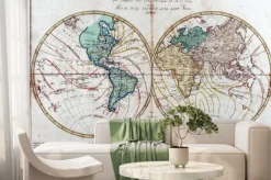 Fototapeta: Mapa świata dwie połowy globusa