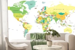 Fototapeta: Mapa świata i ikony nawigacyjne - ilustracji.