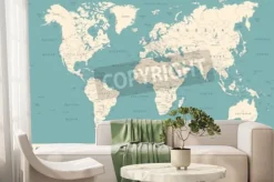 Fototapeta: Mapa świata i markerów - szczegółowe wektorowej