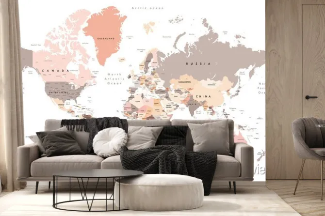 Fototapeta: Mapa świata na białym tle