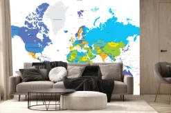 Fototapeta: Mapa świata na białym tle