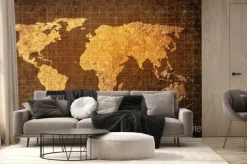 Fototapeta: Mapa świata na tle grunge