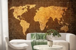 Fototapeta: Mapa świata na tle grunge
