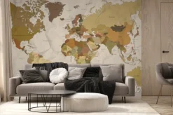 Fototapeta: Mapa świata na starym papierze