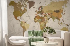 Fototapeta: Mapa świata na starym papierze