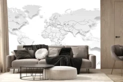 Fototapeta: Mapa świata papieru z granicami państwowymi