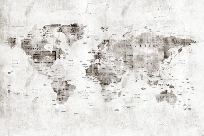 Fototapeta: Mapa świata w stylu vintage