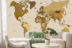 Fototapeta: Mapa świata w stylu vintage po polsku