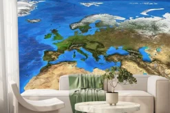 Fototapeta: Mapa świata wysokiej rozdzielczości koncentruje się na europie