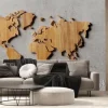 Fototapeta: Mapa świata z drewna w stylu industrialnym
