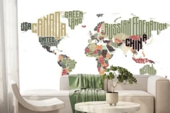 Fototapeta: Mapa świata z nazwami państw