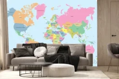 Fototapeta: Mapa świata z podziałem na kraje