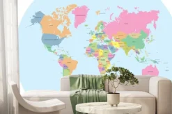 Fototapeta: Mapa świata z podziałem na kraje