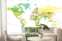 Fototapeta: Mapa świata z zarysem poszczególnych kontynentów