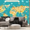 Fototapeta: Mapa świata ze zwierzętami dla dzieci