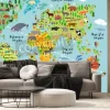 Fototapeta: Mapa świata ze zwierzątkami dla dzieci